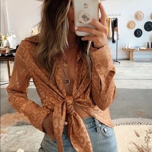 12th Tribe Gold Rush Gold Leopard Blouse